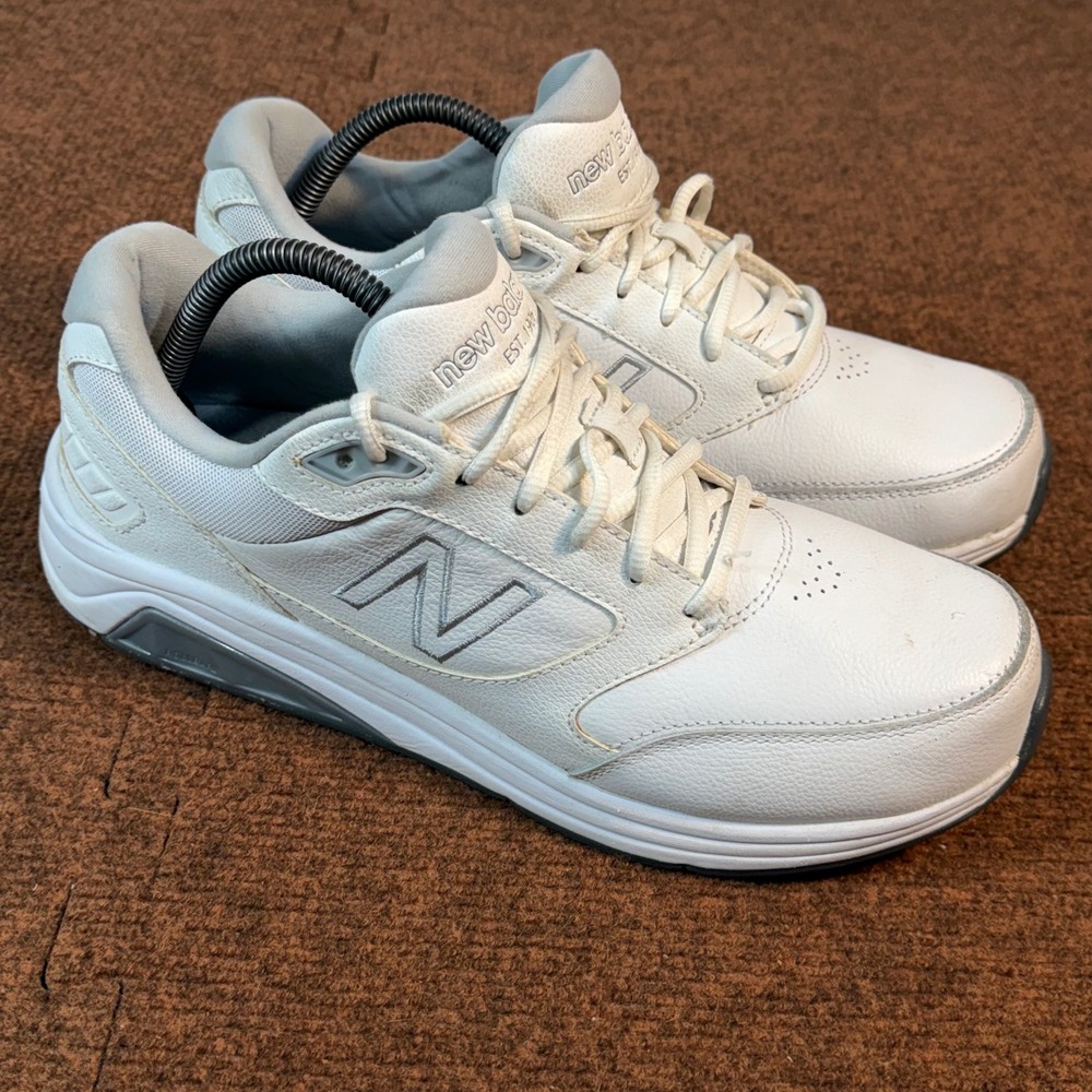 New Balance 928v2 Mens Walking Shoes White Leather Stability Sneaker 9 MW928WT2